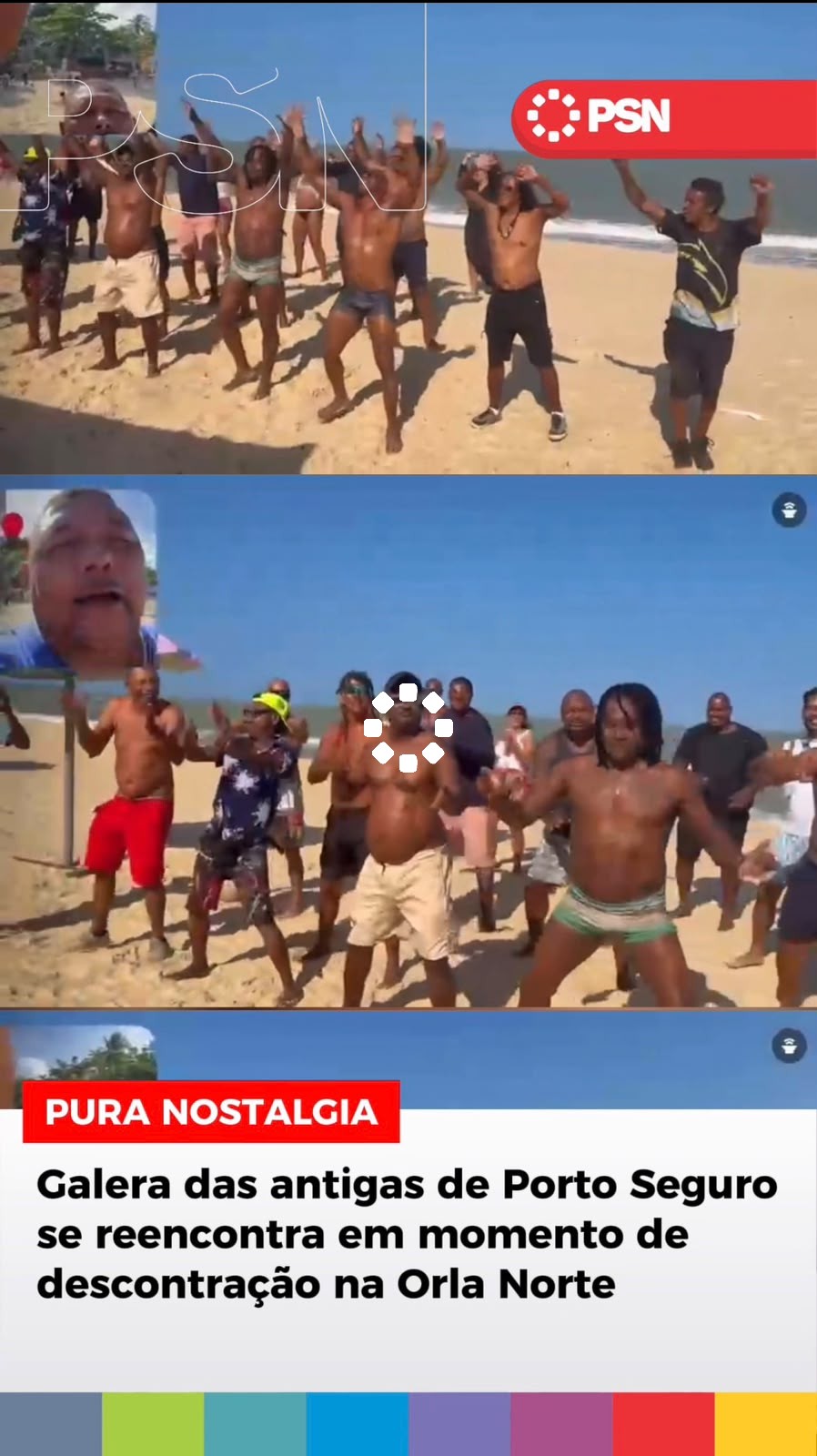 PURA NOSTALGIA Galera das antigas de Porto Seguro se reencontra em momento de descontração na Orla Norte